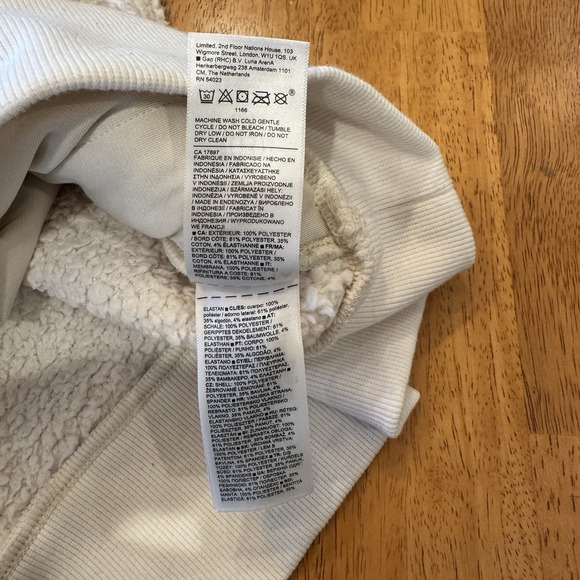 Athleta Tugga Sherpa Teddy Bear Hoodie Color Natural Beige Cream Women SP Sport - Picture 15 of 16